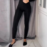 Fongt 2023 New Fashion Solid Color V-Neck Sexy Elastic Home Bottom Jumpsuit-Outfit