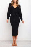 Wrap Side Slit Sweater