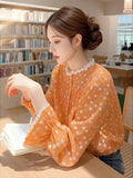 Fongt Floral Shirt Female Spring Small Wearing French Temperament Wooden Ear Tops 2025 New Beautiful Shirt
