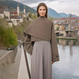 Fongt New Super Personality Irregular Tailoring Cape Coat Top Female 1777