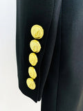 STREET 2023 Newest Designer Dress Women's Long Sleeve Notched Collar Single Buttons Long