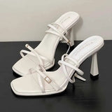 Fongt With Sandals Women 2025 New Summer Thin-Heeled White Dress Is Not Tired Of Popular High Heels