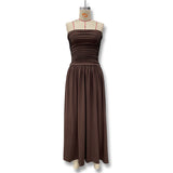 Fongt Summer New Women's Breasts Collar Without Sleeves And Shoulders Loose Dress