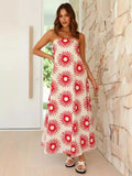 Fongt Women's Dress Print Bra Boobs Long Dress Sexy Fashion Holiday 8025