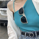 Thai Slanted Shoulder Dopamine Sexy Sleeveless Knitted New Sling Design Sexy Short