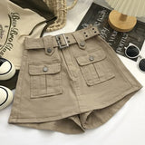 Summer Safari Style Women Denim Pantskirt High-waist Short Slim A-line Jean Skirts Lady Anti-expose Lining Wide-leg