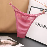 Fongt Thong Trousers Low-Waist Hot Lace Perspective Without Trace Elastic Cotton Seduction Hollow Adjustable T-Type