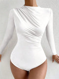 Fongt Spring And Summer New Slimming Folding Long-Sleeved Women's T-Shirt