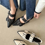 Fongt Small Fragrant Feng Tip Mary Jane Shoes Women 2025 Spring With Skirts Small Leather Shoes Retro Coarse Heel Single Shoes Women