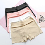 Summer Safety Short Panties Ice Silk Underpant Seamless Anti-glare Ladies Pants Girl Boxer Briefs Cozy Female