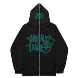 Fongt New High Street Hip-Hop National Tide Printing Zipper Clothing Fashion Fashion Couple Hooded