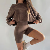 Fongt Style Retro To Make Old Tight Jumpsuit Set Women's High-End Spring Curly Knitting Tops Women