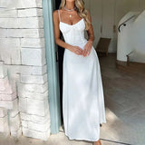 Fongt Summer New Women's Elegant Sexy T-Shirt With A-Word Sling Dress