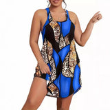 Fongt Summer Sexy 3D Printed Mini Dresses Women's Sleeveless Size Women's Dress