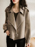 Jackets for Women 2023 Fashion Warm Casual Short Jackets for Women Turn-down Collar Autumn and Winter Women's Wool