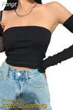 Crop Tops T-shirts, Solid Color Boat Neck Off Shoulder Sexy Tops Pullover with Long Sleeves for Summer Club