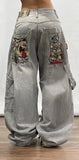 Straight Jeans For Men Retro Hip-Hop Goth Street Clothing Harajuku Men's Casual Pants 1028-1-Outfit