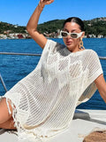 Fongt Beach Hoodie Hollow Knitted Loose Esui Seaside Resort Swimwear Shirt Woman