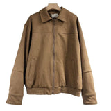 Fongt Women's 2025 New Retro Collar Imitation Leather Jacket Casual Coat