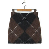 Fongt New Fashion Temperament Female High-Necked Loose Knitted Sweater Mini-Skirt