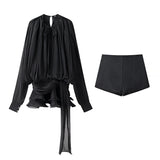 Fongt Women's Clothing Explosion Pure Lust Wind To The Waist Irregular Pendulum Dress + Shorts