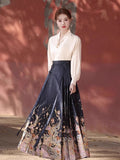Fongt Chinese Style Dragon Year Horse Face Dress Suit 2025 New Spring And Autumn Improved Ming Ancient Costume Two Sets
