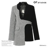 Fongt New Splicing Irregularly Cut Small Suit Jacket Top Female 1778