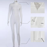 Fitness Jumpsuit Women Casual Elastic Skinny Long Romper 2019 New Side Striped Patchwork Turtleneck