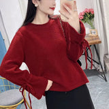 Of Warm-Sensitive Soft-Wind Pullover Sweater Sweet Soft Waxy Loose Long-Sleeved Knitted Shirt-Outfit