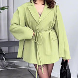 Fongt The Autumn Of 2025, The New Women's Pure-Color Collar Tie With A Small Suit.