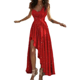 Fongt Women's Dress 2025 New Temperament Slanted Shoulders High-Waisted Long Loose Irregular Evening Dress