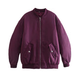 Simple Basic Zip Up Bomber Jacket-Outfit