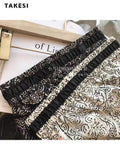 Summer Vintage Paisley Print High Waist Wide Leg Pants Spring Women's Fashion Elastic Waist Soft Full Length
