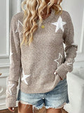 Fongt New Sweater Female Five-Pointed Star Chart Collar Long Sleeves On The Head