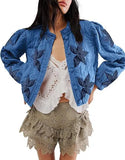 Fongt Autumn And Winter Explosion Embroidered Good Quality Washing Cotton Maple Leaf Embroidery Lady Coat Cotton Suit