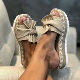 Sandals Platform Sandals Shoes Women Bow Summer Sandals Slipper Indoor Outdoor Flip-flops Beach Shoes Female