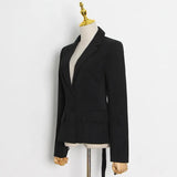 Fongt Small Suit Thin Style 2024 Summer New Korean Version Fashion V Collar Diamond Advanced Sense Suit Hollow Out Coat-Outfit