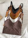 Women Tops Sexy Solid Crop Top Women Tank Tops Sleeveless Slim Camis With Bra Basic Underwear Tops-Outfit
