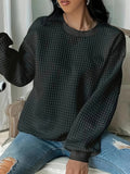 Fongt Wish Autumn And Winter Burst Round Neck Solid Color Fashion Long-Sleeved Lady's Clothing