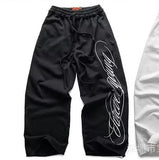 Fongt New Popular English Draft Design Men's And Women's Wide Leg Pants Side Print Series Trousers