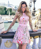 Fongt Lace Sexy Mesh Embroidery Dress Bohemia Women's Floral