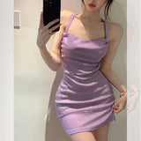 Fongt Pocket Ass Temperament Sweet And Spicy Dress Bling Shiny Back Strap Straps To The Skirt Of Women