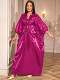 Fongt Spliced Sleeves Folded Baget Loose African Robes Evening Dress Dress Dress
