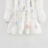 Fongt New Lace Splicing Print Dress