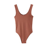 O-neck Sexy Backless Ribbed