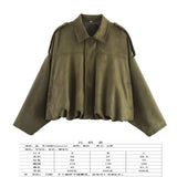 Fongt Spring Pilot Jacket Bat Sleeve Zipper Loose Tuffen Jacket Women's Casual Jacket