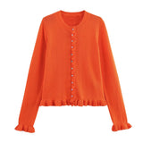 Fongt Autumn New Temperament Round Neck Simple Stacked Knitted Coat 2756114