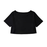 Trend Women's Wear Summer New Round-Neck Half-Sleeved T-Shirt Style Short Navel Blouse-Outfit