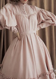 Fongt COS Suit New Long-Sleeved Loose Button-Collar Lace Lantern Sleeve Decoration Lolita