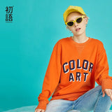 O Neck Cotton Long Sleeve Loose Letters Casual